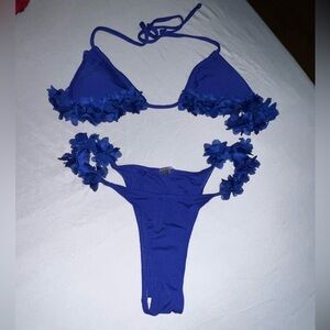 Blue triangle bikini